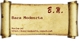 Baza Modeszta névjegykártya